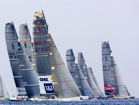 America's Cup fleet race in Valencia