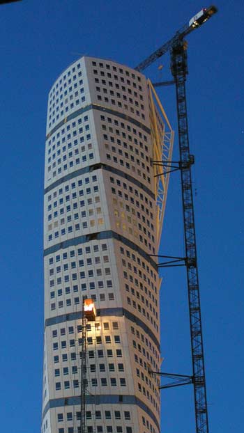 Nattarbete utanp Turning Torso