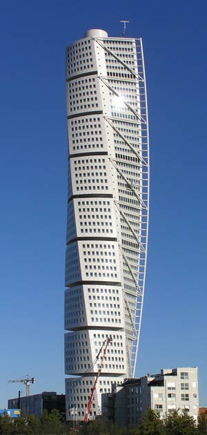 Turning Torso utan skyddsplåtar