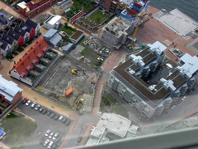 Scaniaplatsen fotograferad frn toppen av Turning Torso