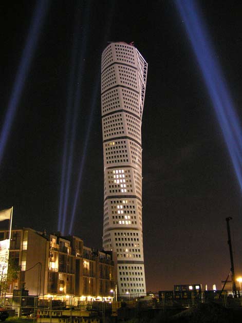 Turning Torso with lights
